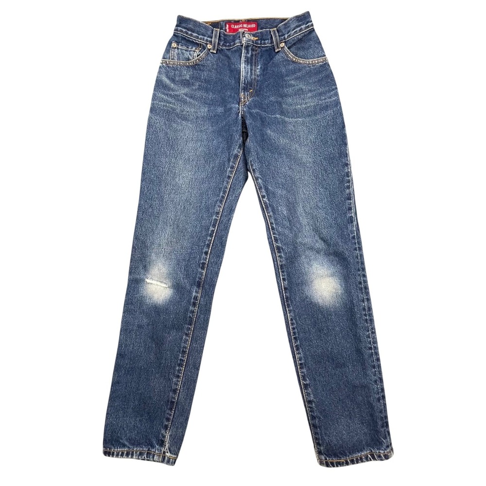 VTG Levi's Blue 550 Classic Relaxed Tapered Leg Distressed Jeans Women 4 MIS M